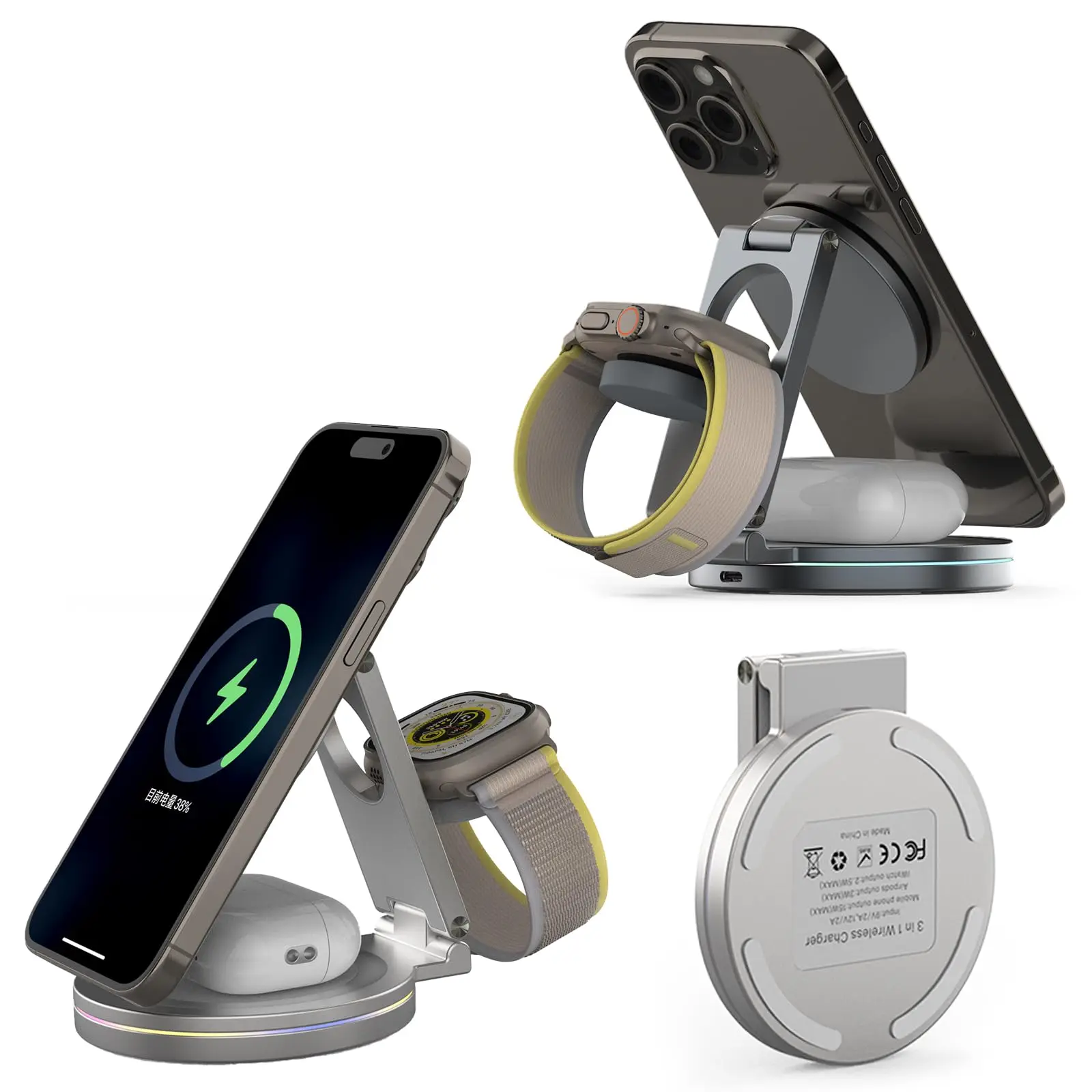 Iwatch Smartwatch - Pengisi Daya Nirkabel Magnetik 3-in-1 yang