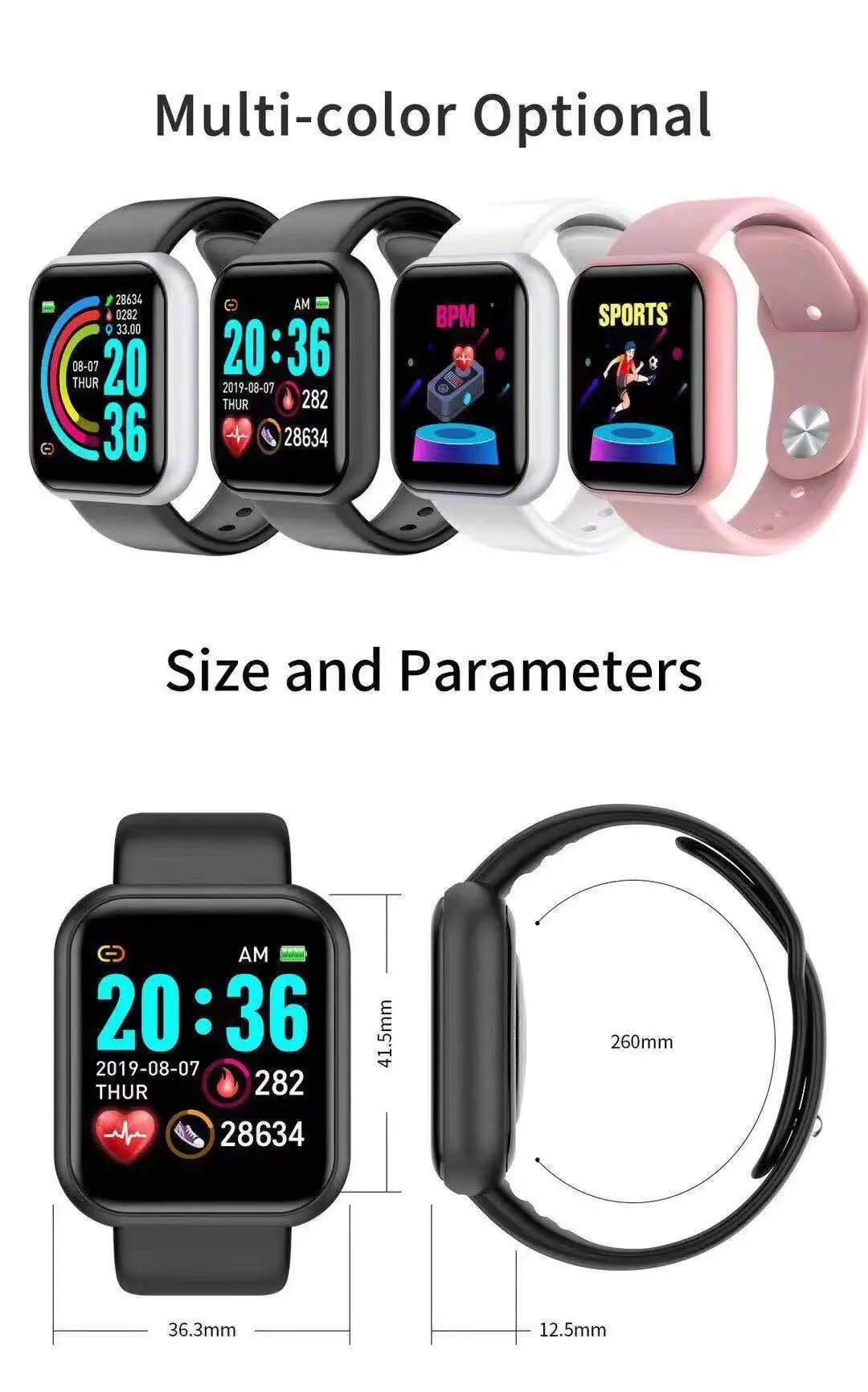 Smartwatch Watches For Mens - Jam Tangan Pintar D20 Pro Pria