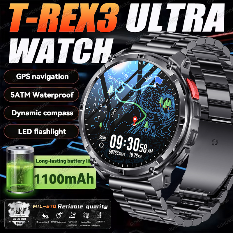 Smartwatch Watches For Men With Gps - 2026 Jam Tangan Pintar Militer T-Rex3