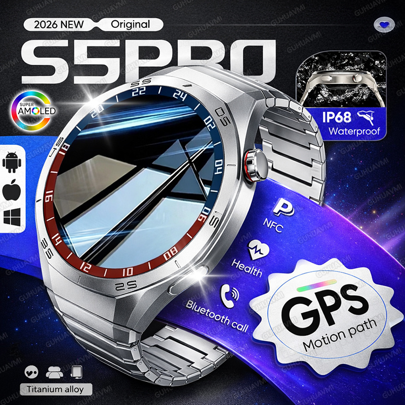 Smartwatch Premium Watches For Men - Jam Tangan Pintar GPS Baru 2026