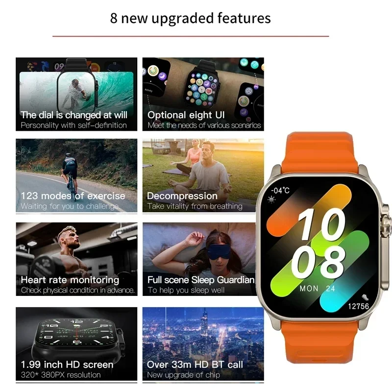 Jam Tangan Baru T10 Ultra Smar - Smartwatch Watches For Men With Gps ulasan dan harga