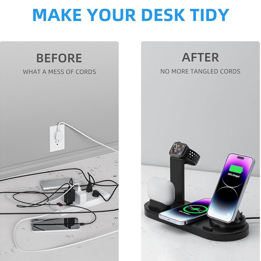 30W 7 in 1 Wireless Charger St - Smartwatch Watches For Iphone ulasan dan harga