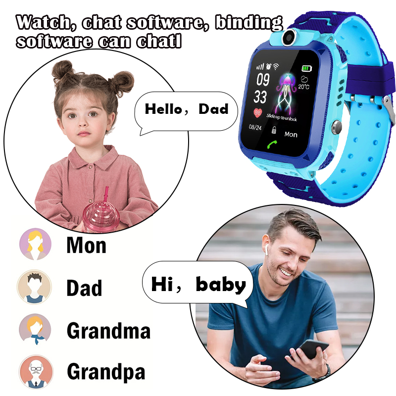 Jam Tangan Pintar Anak Q12B de - Smartwatch Watches For Kid Boy With Gps ulasan dan harga