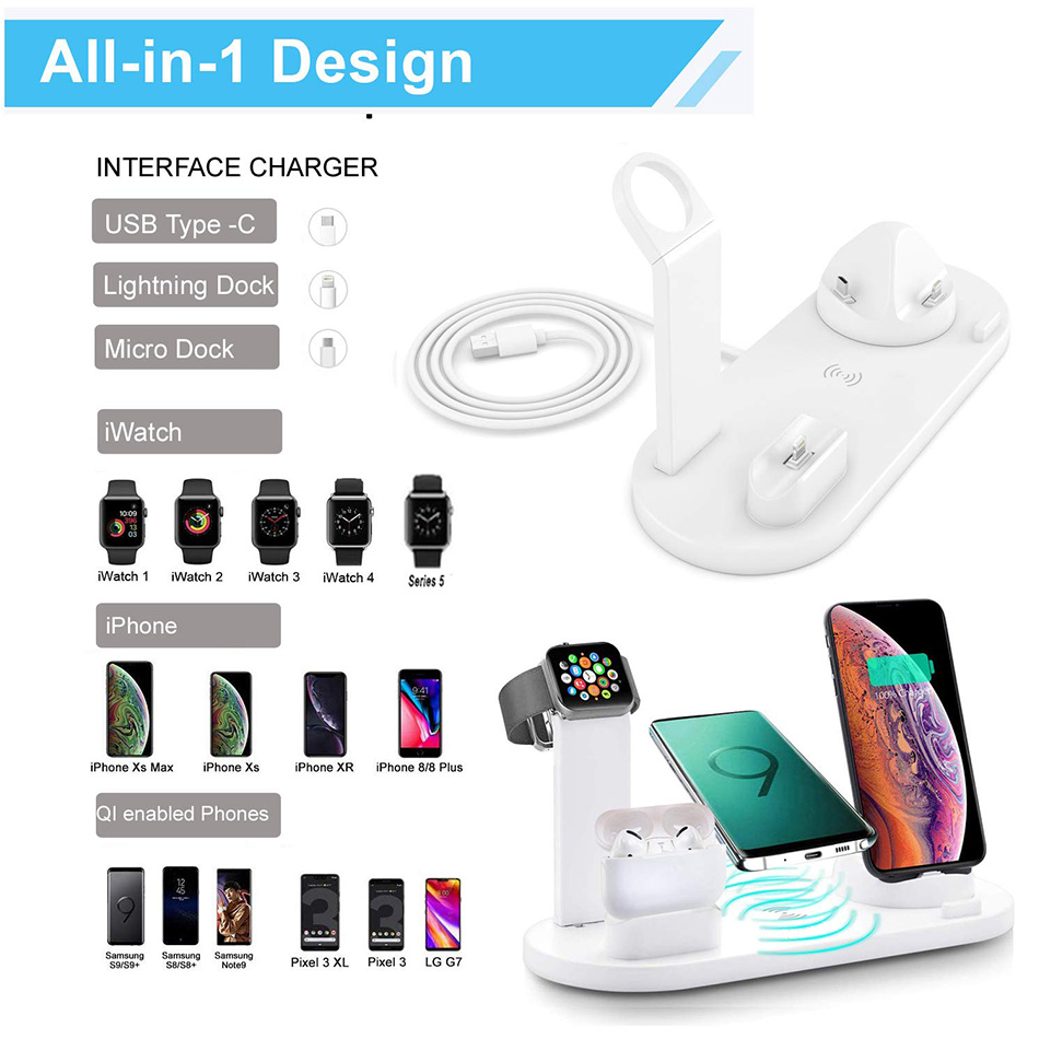 7 in 1 Wireless Charger Stand  - Iwatch Smartwatch ulasan dan harga