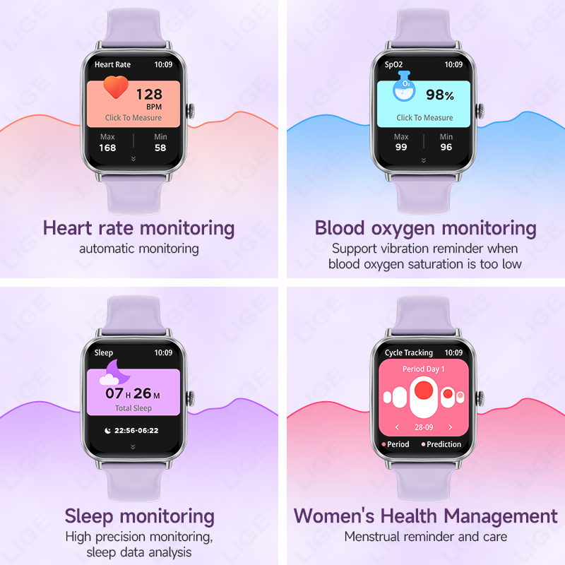 LIGE Jam Tangan Pintar Layar H - Smartwatch Health Watches For Women ulasan dan harga