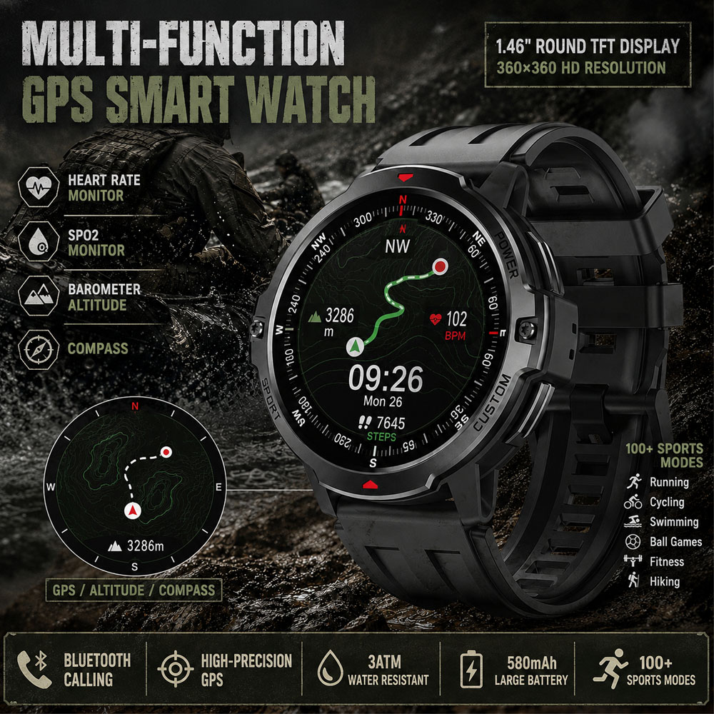 Jam Tangan Pintar GPS Militer  - Timex Watches Smartwatch ulasan dan harga