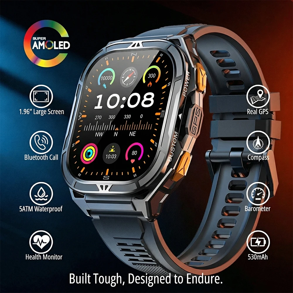 Jam Tangan Pintar AMOLED Mewah - Smartwatch Watches For Men With Gps ulasan dan harga