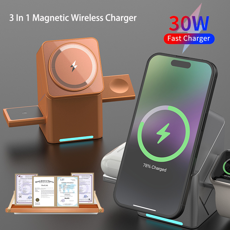 15W 3 in 1 Pengisi Daya Nirkab - Iwatch Smartwatch ulasan dan harga